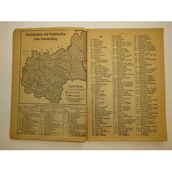 Verzeichnis der Postamter des Reichspost Gebiets Mit Angabe der Postleitzahl. Espenlaub militaria